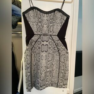 ABS pantheon silver black cocktail dress size small